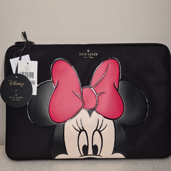 kate spade Accessories - Kate Spade X Disney Minnie Mouse Laptop Sleeve in Black and Red NWT